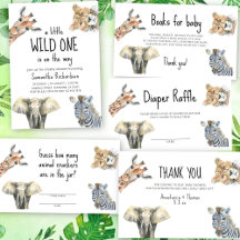 Wild One Safari Animals Baby Shower