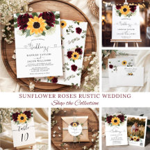 Sunflower Roses Rustic Wedding