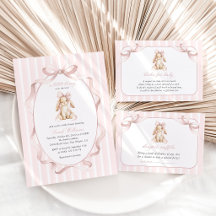 Bunny and Pink Stripes Baby Shower Collection