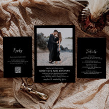 Clean Black Photo Modern Wedding