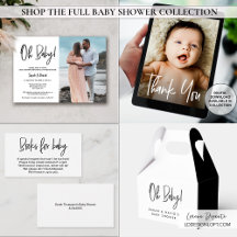 Oh Baby! handlettering script photo baby shower
