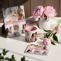 Best Mom Ever Photo Collage Woodgrain keepsakes