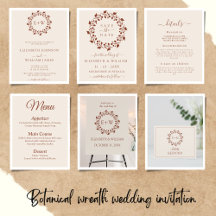 Monogram Floral Wreath Wedding Collection