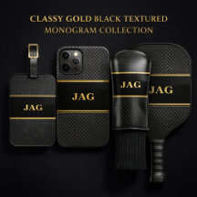 Classy Gold Black Textured Monogram 