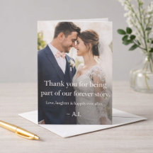 Personalized Bride & Groom Photo Thank You Card