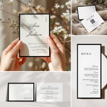 Elegant Calligraphy Classic Black & White Wedding