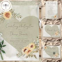 Soft Sunflowers Boho Heart Wedding