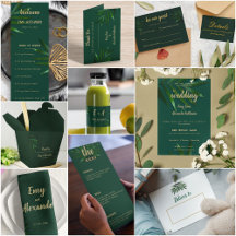 Rich Green & Gold Font Theme Party Supplies
