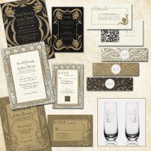 Elegant Golden Art Nouveau Wedding Sutie