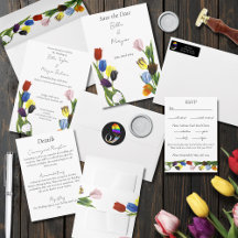 Vibrant Rainbow Minimalist Tulip LGBTQ+ Wedding
