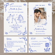 Whimsical Hand Drawn Photo Wedding