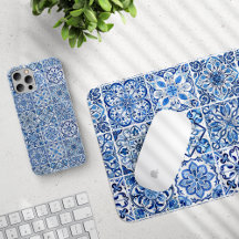 Blue Azulejo Portuguese Mixed Tiles 07 Collection