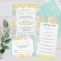 Minty Yellow Boho Baby Shower Collection
