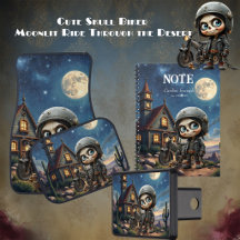 Cute Skull Biker   Moonlit Ride Through the Desert