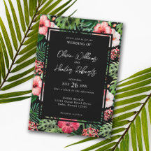 Tropical Hibiscus Watercolor Floral