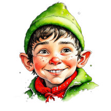 Vintage Children Christmas Caucasian Elves