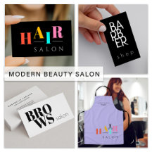 Modern beauty salon trendy typography