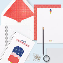 Kids Custom Popsicle Personalized Name Stationery