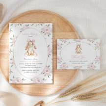 Baby Bunny, Pink Flowers First Birthday Collection