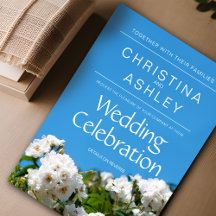 White rose wedding stationery