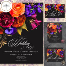 Elegant Moody Vibrant Harvest Floral Wedding