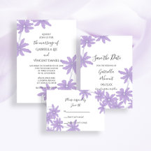 Purple Daisies Wedding Stationery Products