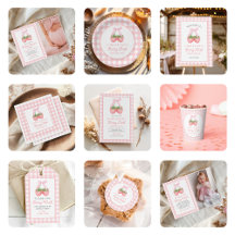 Strawberry Pink Bow Birthday Party