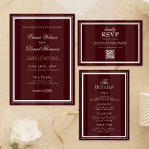 Burgundy Red Wedding Typography Collection