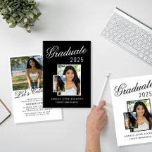 Modern Elegant Black & White 2025 Graduate Designs