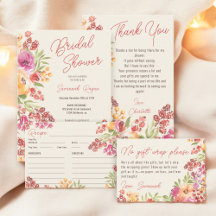 Boho Hand-Painted Watercolor Floral Bridal Shower