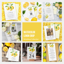 Lemon Citrus Watercolor Wedding Collection