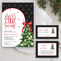 Red Bow Christmas Tree Baby Shower