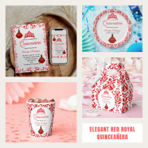 Elegant Red Royal Quinceañera Collection 