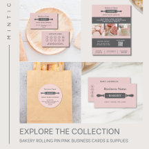 Bakery Rolling Pin Pink Business Cards & Supplies