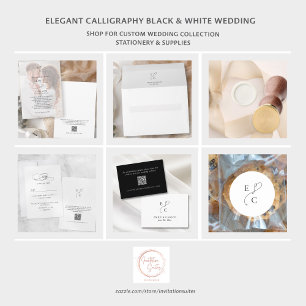 Elegant bröllop Modernt monogram logotyp Blek foto Inbjudningar