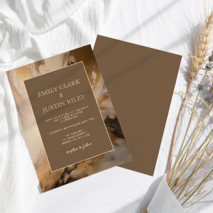 Modern Guld Chocolate Artistic Watercolor Bröllop Bordsnummer