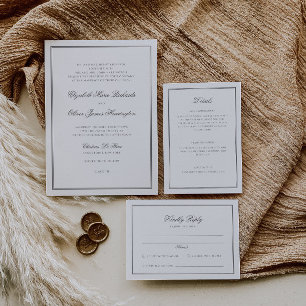 Elegant Classic Calligraphy Bröllop OSA Kort