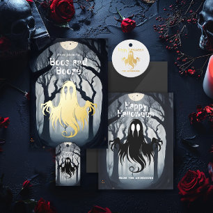 Halloween Boos och sprit Svart spöktotesekväska Tygkasse