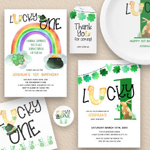Lucky One First Birthday Shamrock Inbjudningar