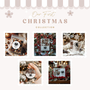 2 Photo Heart Första jul som Mr & Mrs Julkort
