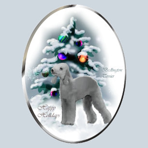 Bedlington Terrier-julgåvor Helgkort