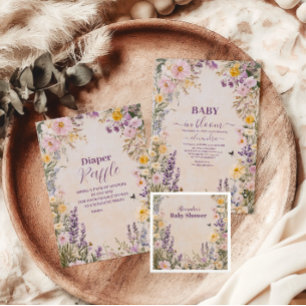 Baby In Bloom Rosé Vår Blommig Babyfirande Inbjudningar