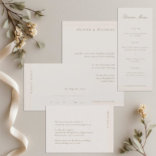 Champagne Guld Modern Minimalistisk Elegant Meny K Inbjudningar