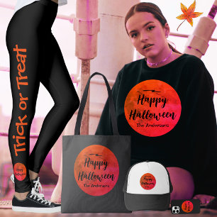 Svarta och Orange Full Moon Happy halloween Keps