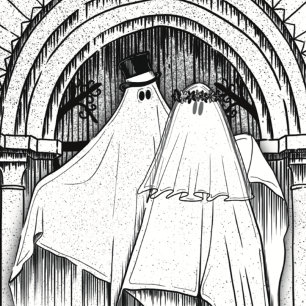 Tillsammans för Bordsnumren Ghost Bride & Groom Bordsnummer