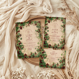 Rustic Ivy Romantik Bröllop OSA Kort