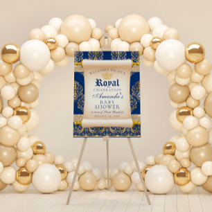 Elegant Scroll Prins Bebis Shower Inbjudan