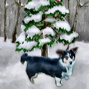 Walesisk Corgijul för kofta Helgkort