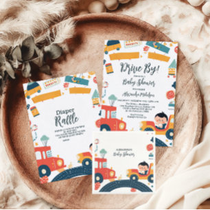 Roligt Fordon Cars Boy Baby Shower Pappersservett