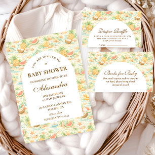 Kustnära Tropiska Frukter Baby Shower Pappersservett